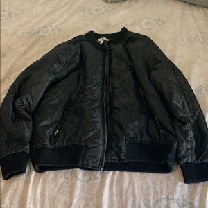 black bomber jacket